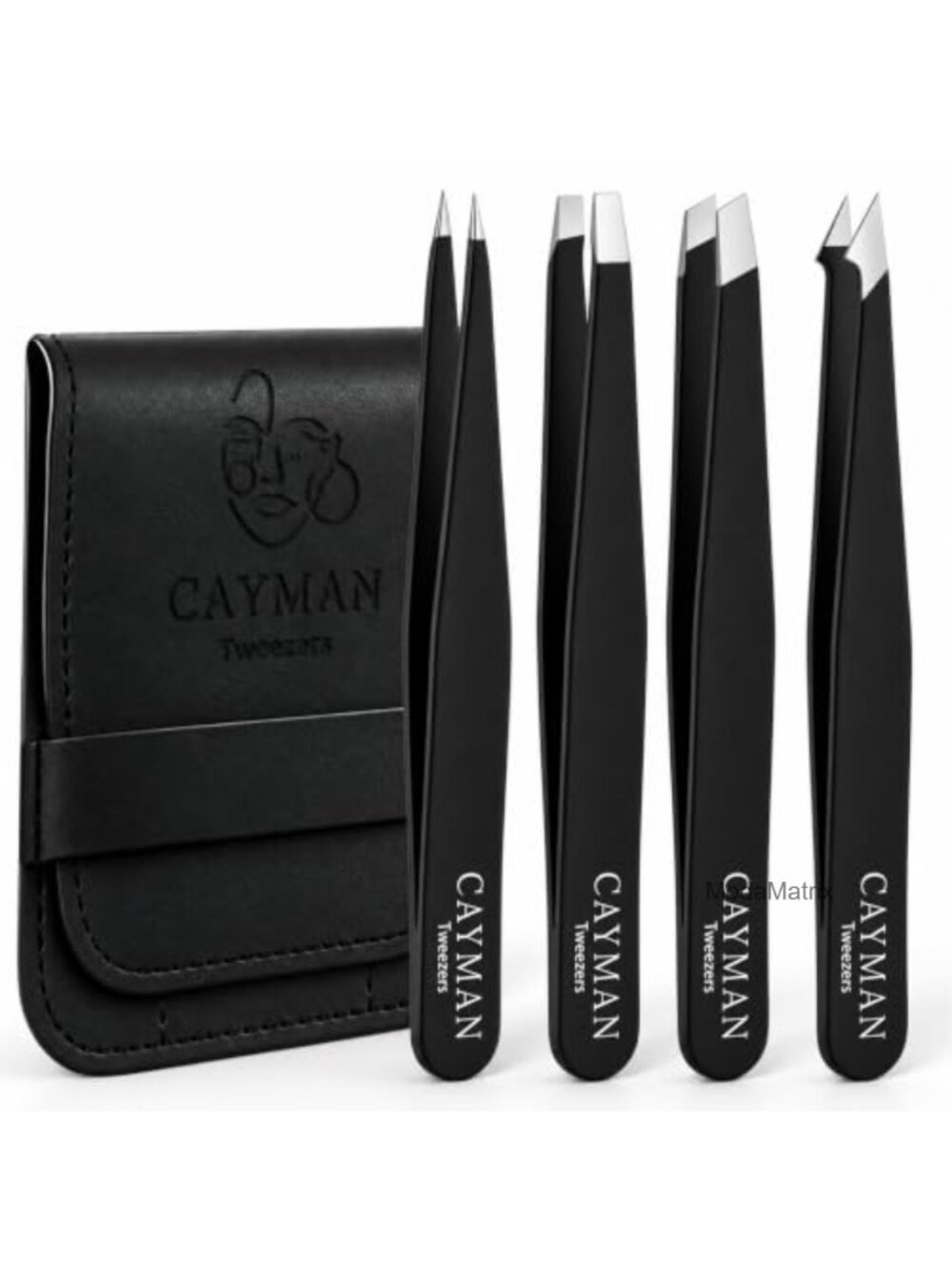 4-Piece Precision Tweezers Set High Carbon Stainless Steel Grooming Kit